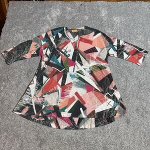 Lagenlook Tunic Top Women Medium Artsy Maximalist Avant-Garde Patchwork Boho USA